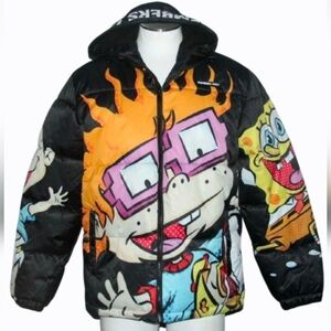 Members Only x Nickelodeon SpongeBob Rugrats hooded thick puffer jacket